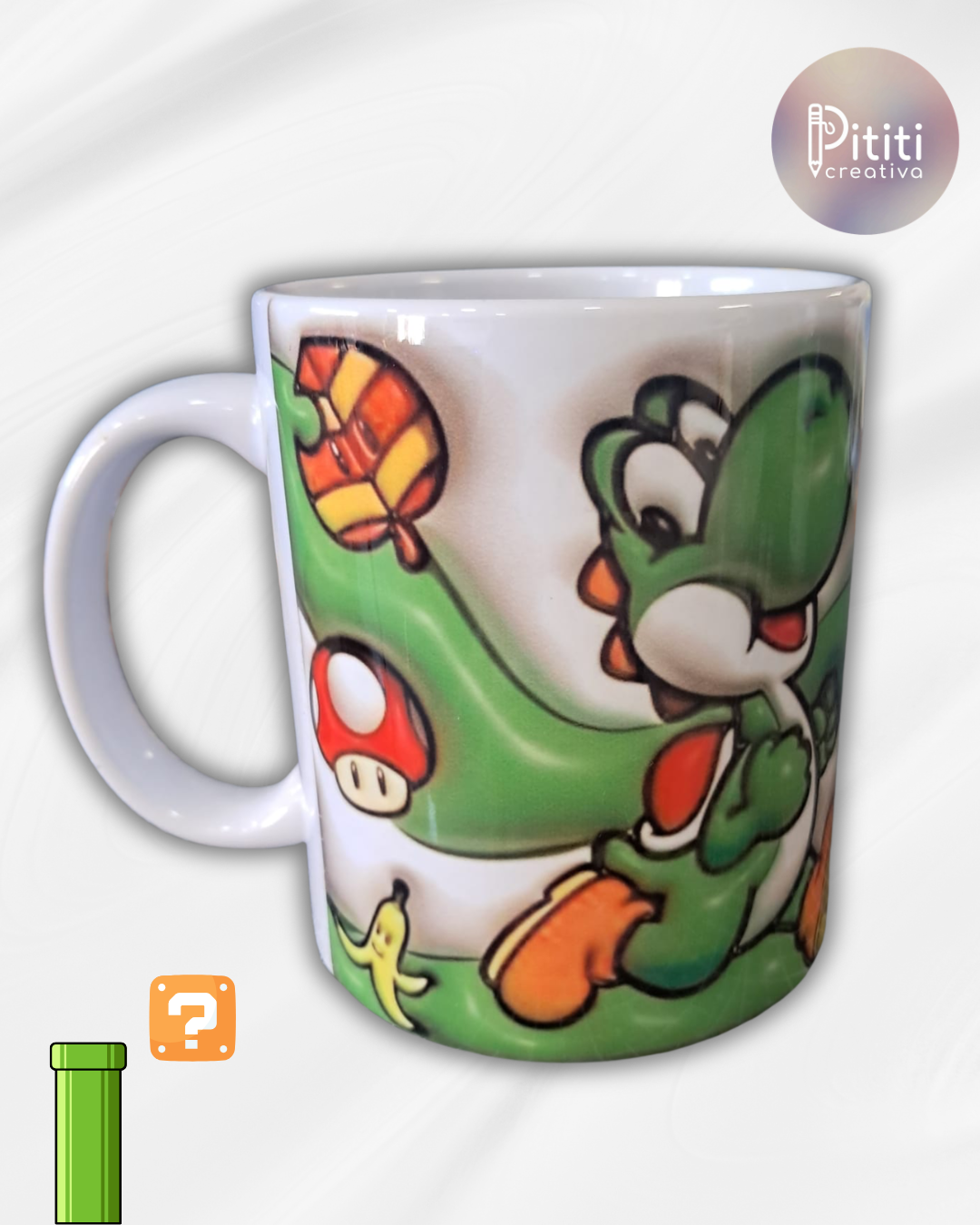 Taza Cerámica Yoshi | Colección Super Mario